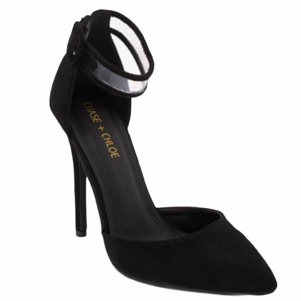 Chase & Chloe Isla Pointed Toe Ankle Strap heels A9